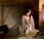Thomas Sully Cinderella at the Kitchen Fire oil on canvas